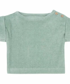 Bay Leaf Organic Cotton Terry Cloth T-shirt Blue Poudre Organic Fashion Baby
