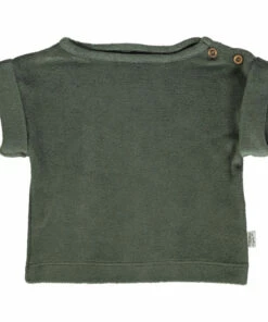 Bay Leaf Organic Cotton Terry Cloth T-shirt Dark green Poudre Organic Fashion Baby
