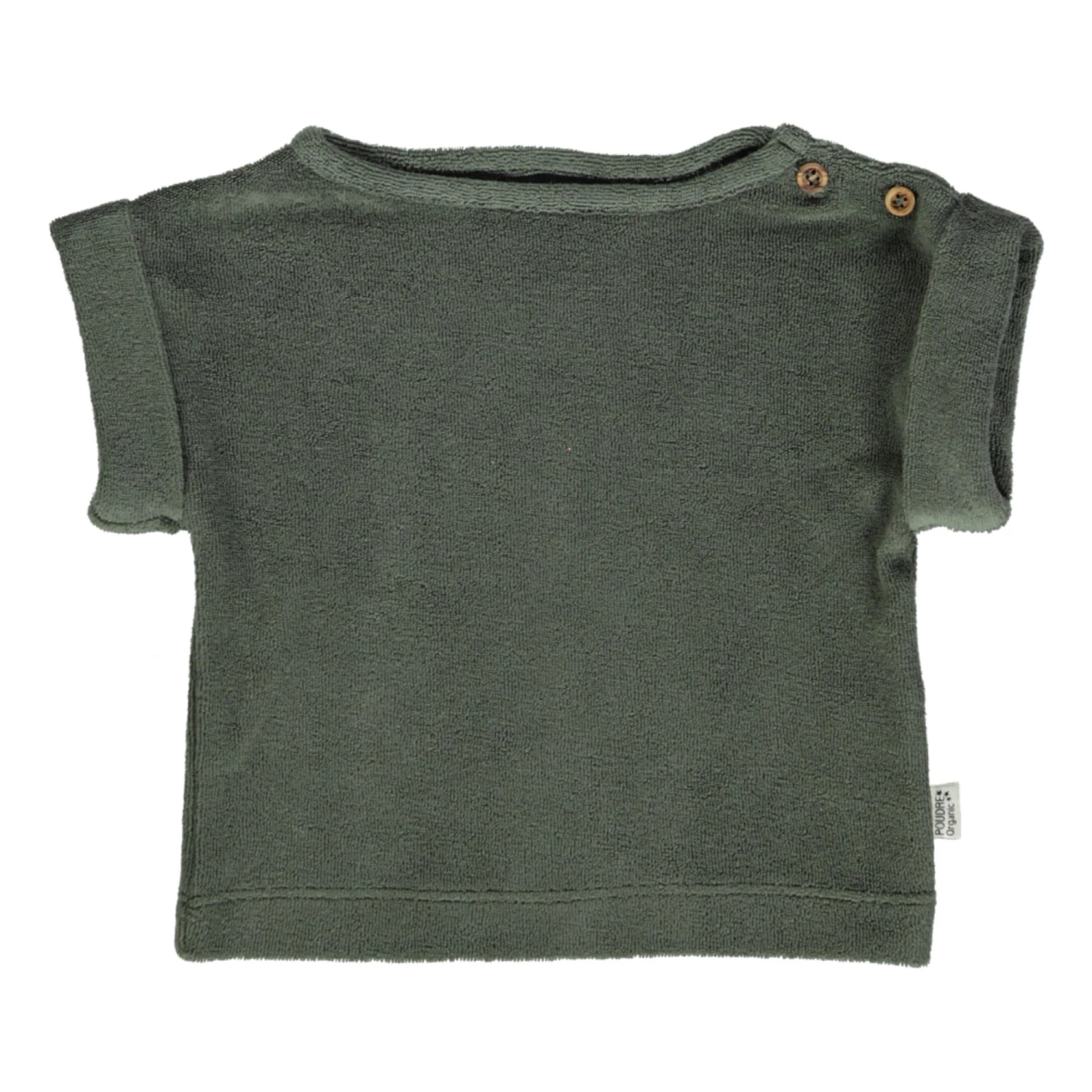 Bay Leaf Organic Cotton Terry Cloth T-shirt Dark green Poudre Organic Fashion Baby 1 Bay Leaf Organic Cotton Terry Cloth T-shirt Dark green Poudre Organic Fashion Baby