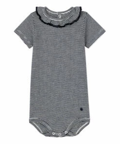 Bea Organic Cotton Baby Bodysuit White Petit Bateau Fashion Baby