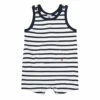 Beach Organic Cotton Playsuit Navy blue Petit Bateau Fashion Baby