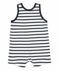 Beach Organic Cotton Playsuit Navy blue Petit Bateau Fashion Baby -Baby Tops Elegant Store beach organic cotton playsuit navy blue petit bateau fashion baby 2
