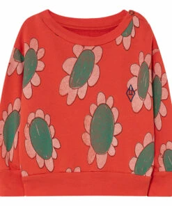 Bear Floral Sweatshirt Red The Animals Observatory Fashion Teen, Baby, Children