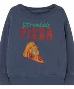 Bear Pizza Sweatshirt Navy blue The Animals Observatory Fashion Baby