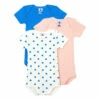 Belamour Organic Cotton Baby Bodysuits - Set of 3 Blue Petit Bateau Fashion Baby, Children