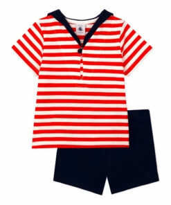 Belfort Top & Bottom Set Red Petit Bateau Fashion Baby