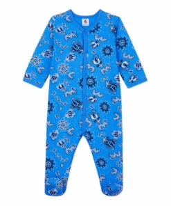 Bent Organic Cotton Pyjamas Blue Petit Bateau Fashion Baby