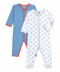 Berthillon Organic Cotton Pyjama Set Blue Petit Bateau Fashion Baby