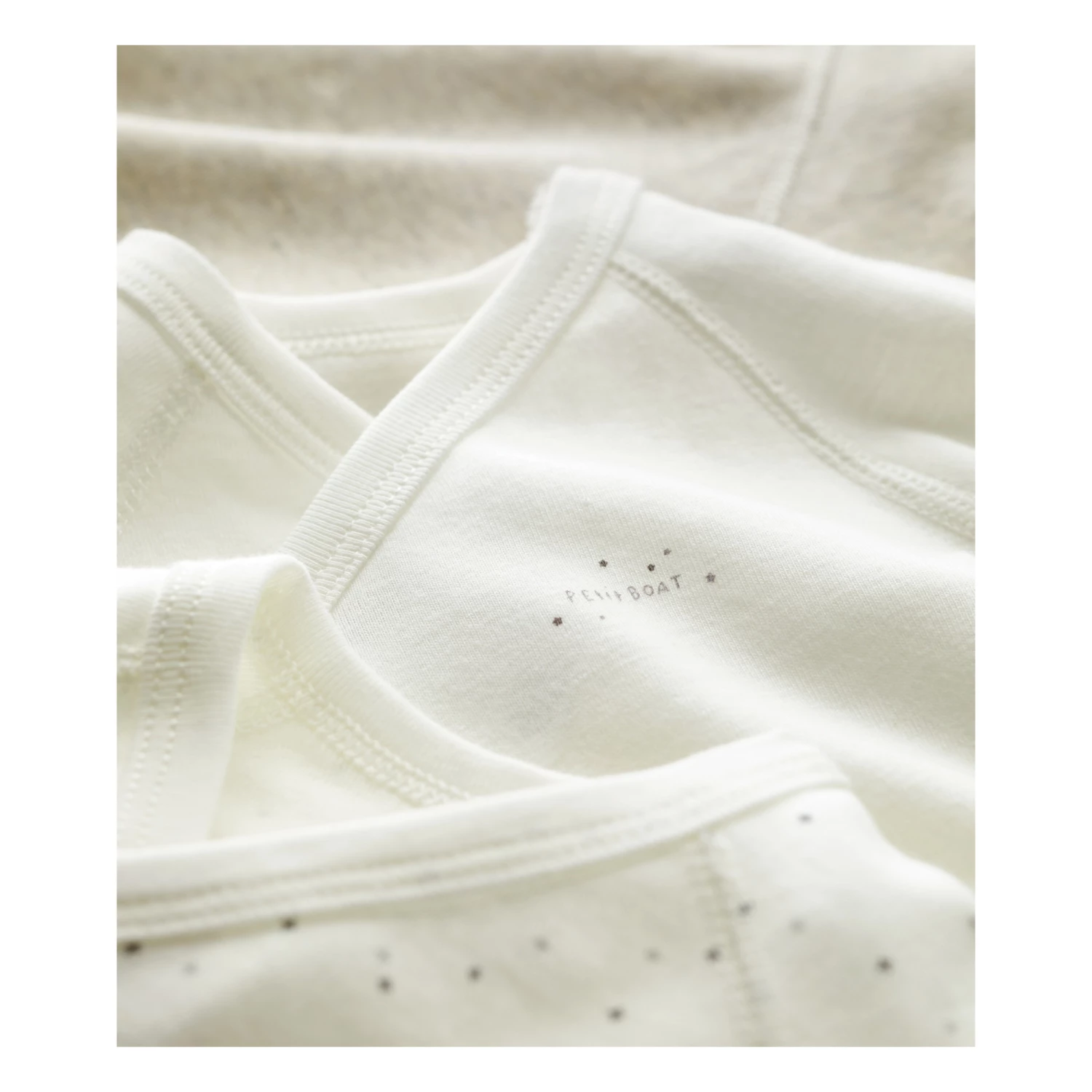 Bestino Organic Cotton Baby Bodysuits - Set of 3 White Petit Bateau Fashion Baby 2 Bestino Organic Cotton Baby Bodysuits - Set of 3 White Petit Bateau Fashion Baby - Image 2