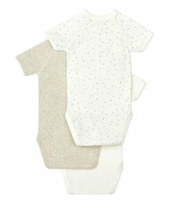 Bevier Organic Cotton Baby Bodysuits - Set of 3 Grey Petit Bateau Fashion Baby -Baby Tops Elegant Store bevier organic cotton baby bodysuits set of 3 grey petit bateau fashion baby 2