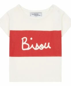 Big Bisou organic cotton T-shirt White Mathilde Cabanas Fashion Baby
