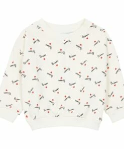 Bisou organic cotton sweatshirt White Mathilde Cabanas Fashion Baby, Children