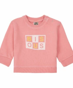 Bisous Organic Cotton Sweatshirt Pink Bonton Fashion Baby