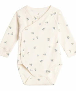 Blueberry Cotton Jersey Babygrow Ivory garbo&friends Fashion Baby