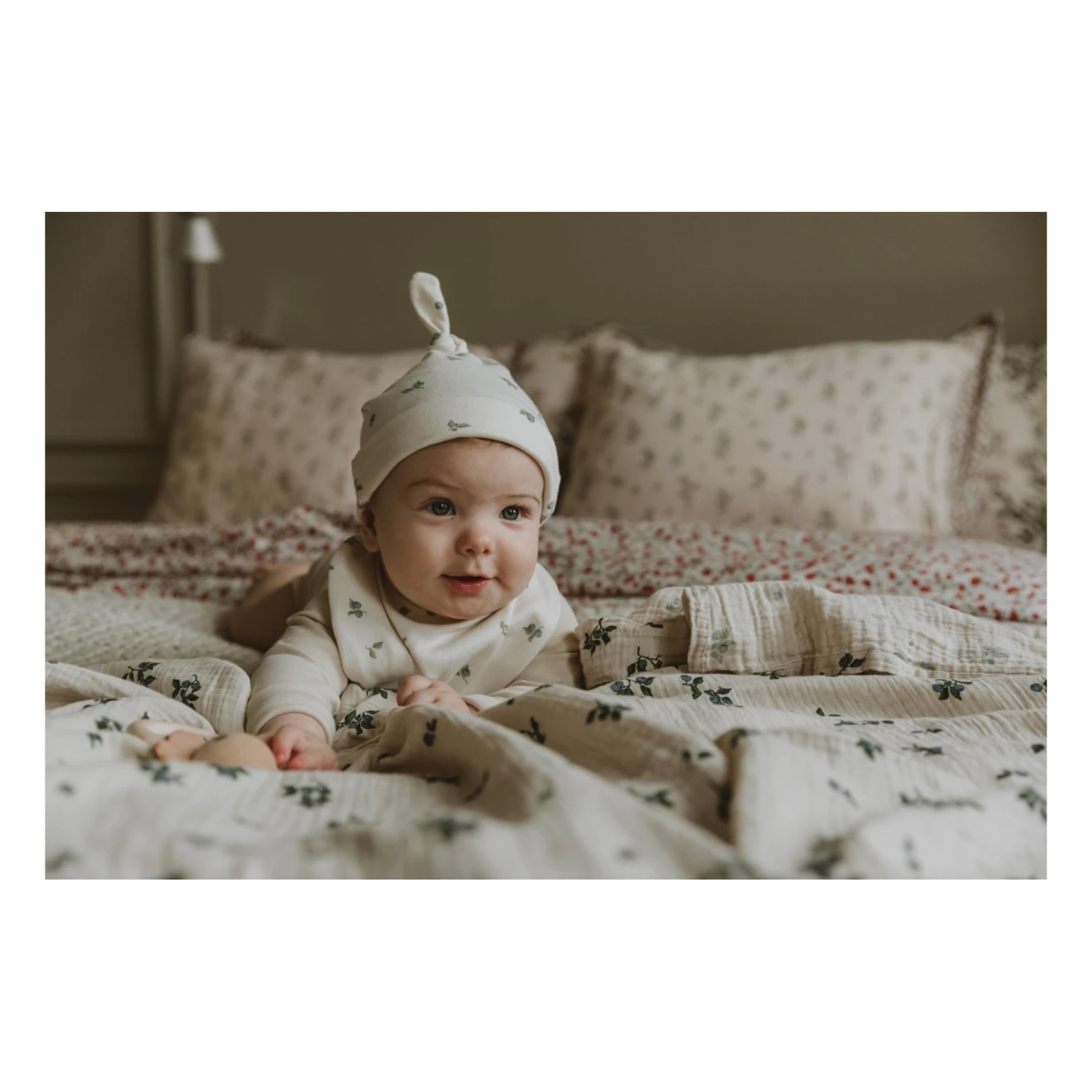 Blueberry Cotton Jersey Beanie Ivory garbo&friends Fashion Baby 2 Blueberry Cotton Jersey Beanie Ivory garbo&friends Fashion Baby - Image 2