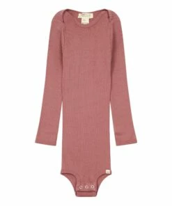 Bono Silk Cotton Bodysuit Dusty Pink Minimalisma Fashion Baby