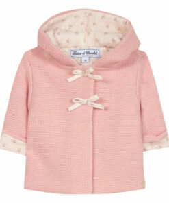 Bow Knitted Coat Pink Tartine et Chocolat Fashion Baby