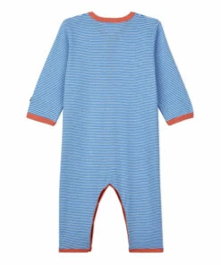 Brick Organic Cotton Pyjamas Blue Petit Bateau Fashion Baby -Baby Tops Elegant Store brick organic cotton pyjamas blue petit bateau fashion baby 2