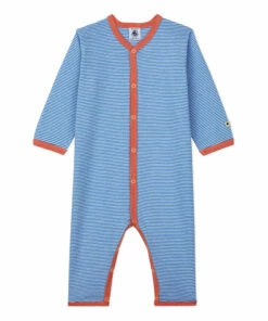 Brick Organic Cotton Pyjamas Blue Petit Bateau Fashion Baby