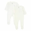 Bultu Organic Cotton Velour Pyjamas - Set of 2 Ecru Petit Bateau Fashion Baby