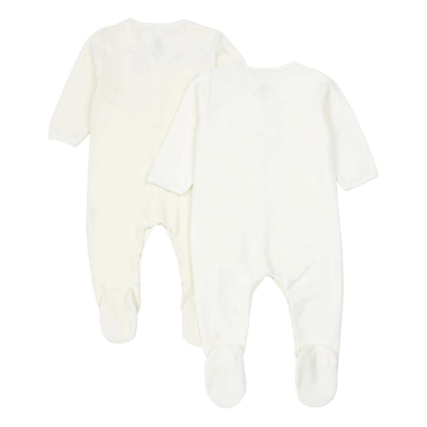 Bultu Organic Cotton Velour Pyjamas - Set of 2 Ecru Petit Bateau Fashion Baby 3 Bultu Organic Cotton Velour Pyjamas - Set of 2 Ecru Petit Bateau Fashion Baby - Image 3