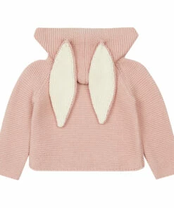 Bunny Hooded Jumper Pink Oeuf NYC Fashion Baby, Children -Baby Tops Elegant Store bunny hooded jumperbunny hooded jumper pink oeuf nyc fashion baby children 2