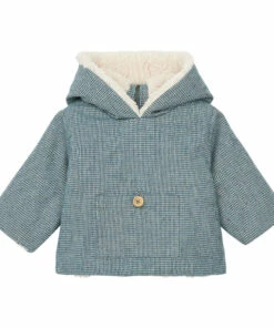 Camion Houndstooth Fur-Lined Jacket Green Bonton Fashion Baby