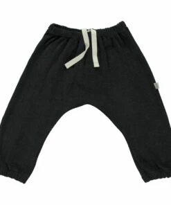 Cannelle Terry Cloth Harem Trousers Black Poudre Organic Fashion Baby, Children