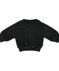 Cassandre Terry Cloth Sweatshirt Black Poudre Organic Fashion Baby, Children