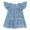 Chambray Embroidered Dress Denim blue Tartine et Chocolat Fashion Baby