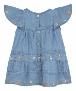 Chambray Embroidered Dress Denim blue Tartine et Chocolat Fashion Baby 5 Chambray Embroidered Dress Denim blue Tartine et Chocolat Fashion Baby -Baby Tops Elegant Store chambray embroidered dress denim blue tartine et chocolat fashion baby 2