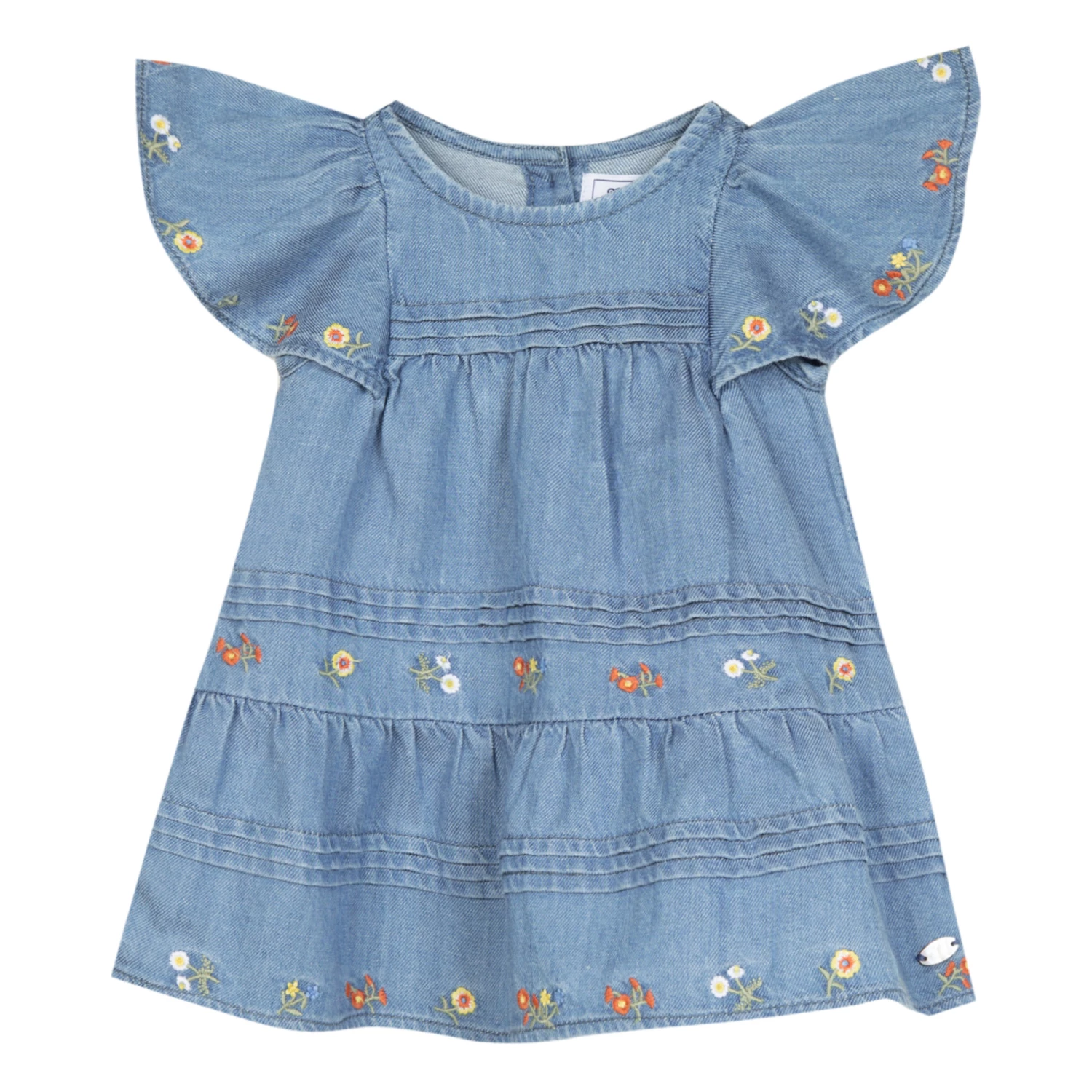 Chambray Embroidered Dress Denim blue Tartine et Chocolat Fashion Baby 1 Chambray Embroidered Dress Denim blue Tartine et Chocolat Fashion Baby