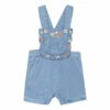 Chambray Embroidered Overalls Denim blue Tartine et Chocolat Fashion Baby