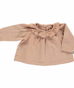 Charm Double Cotton Muslin Blouse Dusty Pink Poudre Organic Fashion Baby, Children