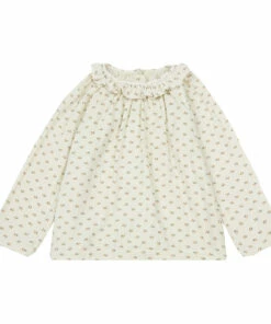 Charm Double Cotton Muslin Blouse White Poudre Organic Fashion Baby, Children