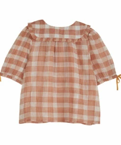 Checked Frill Blouse Dusty Pink Emile et Ida Fashion Baby, Children -Baby Tops Elegant Store checked frill blouse dusty pink emile et ida fashion baby children 5