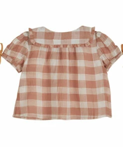 Checked Frill Blouse Dusty Pink Emile et Ida Fashion Baby, Children -Baby Tops Elegant Store checked frill blouse dusty pink emile et ida fashion baby children 7
