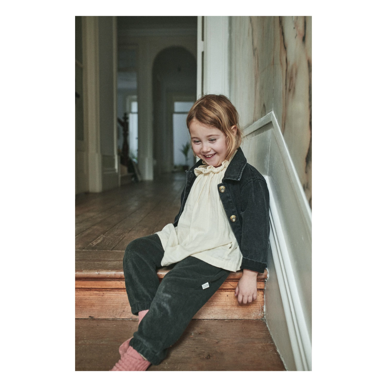 Cinnamon Double Organic Cotton Muslin Trousers Dark green Poudre Organic Fashion Baby 2 Cinnamon Double Organic Cotton Muslin Trousers Dark green Poudre Organic Fashion Baby - Image 2