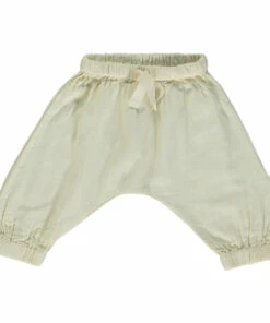 Cinnamon Double Organic Cotton Muslin Trousers Off white Poudre Organic Fashion Baby