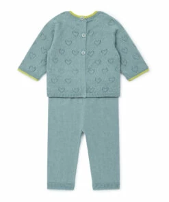 Cotton and Cashmere Openwork Top + Bottoms Blue Bonton Fashion Baby -Baby Tops Elegant Store cotton and cashmere openwork top bottoms blue bonton fashion baby 2
