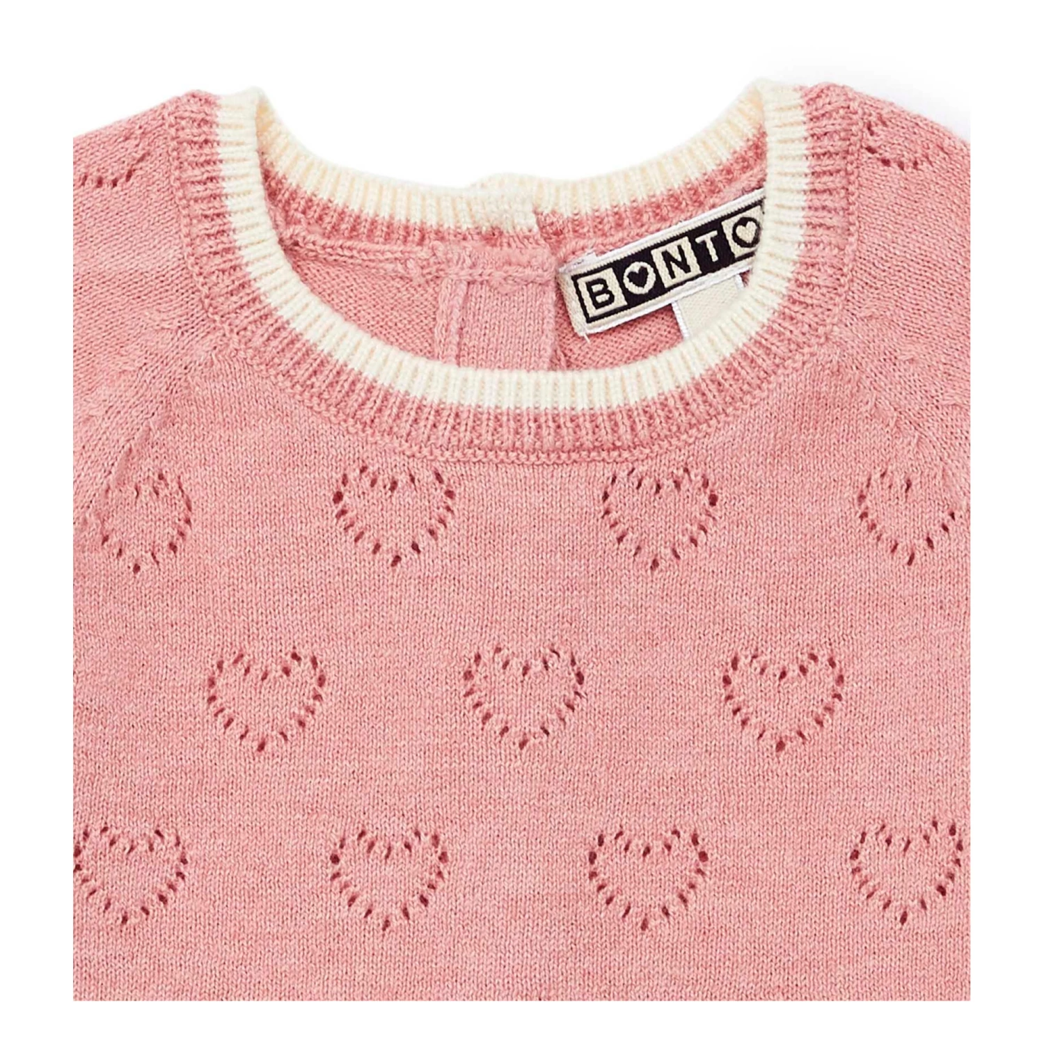 Cotton and Cashmere Openwork Top + Bottoms Pink Bonton Fashion Baby 2 Cotton and Cashmere Openwork Top + Bottoms Pink Bonton Fashion Baby - Image 2