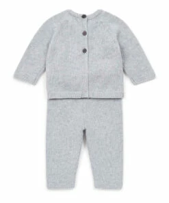 Cotton and Cashmere Top + Bottoms Heather grey Bonton Fashion Baby 5 Cotton and Cashmere Top + Bottoms Heather grey Bonton Fashion Baby -Baby Tops Elegant Store cotton and cashmere top bottoms heather grey bonton fashion baby 2