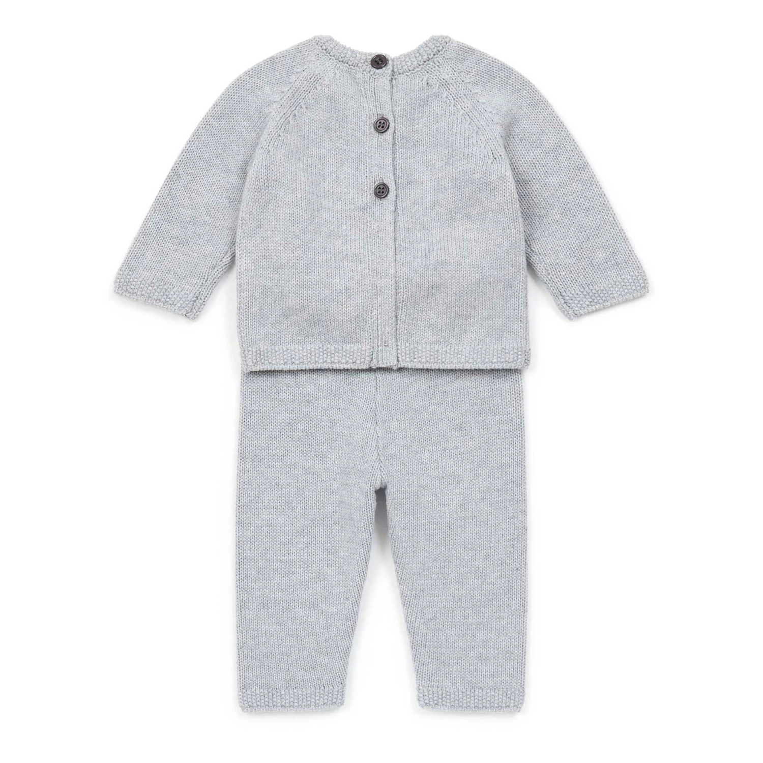 Cotton and Cashmere Top + Bottoms Heather grey Bonton Fashion Baby 3 Cotton and Cashmere Top + Bottoms Heather grey Bonton Fashion Baby - Image 3
