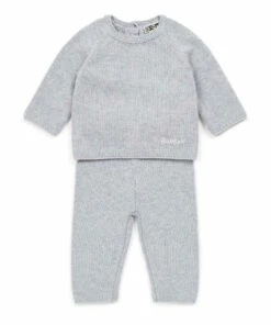 Cotton and Cashmere Top + Bottoms Heather grey Bonton Fashion Baby
