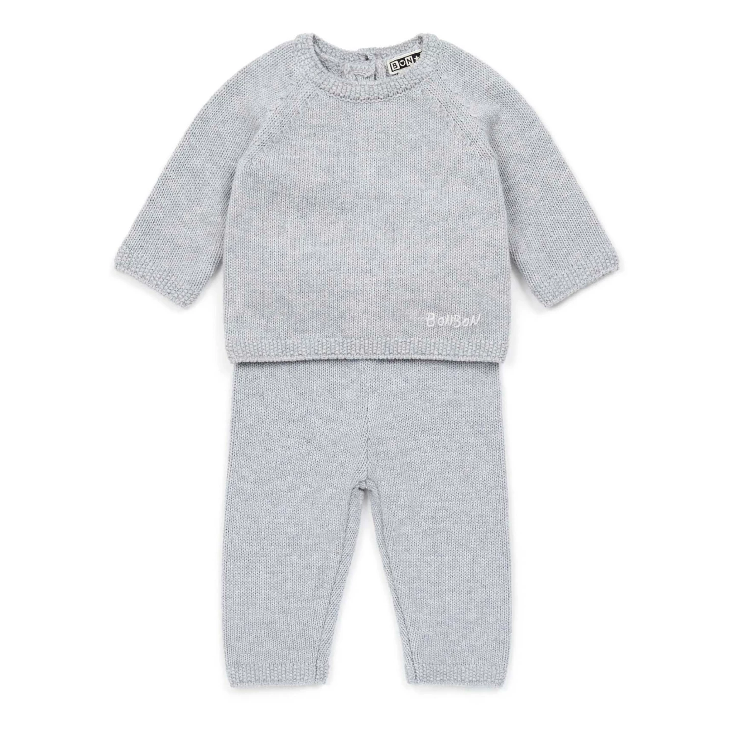 Cotton and Cashmere Top + Bottoms Heather grey Bonton Fashion Baby 1 Cotton and Cashmere Top + Bottoms Heather grey Bonton Fashion Baby