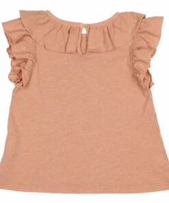 Cotton and Linen Frill T-shirt Dusty Pink Búho Fashion Baby -Baby Tops Elegant Store cotton and linen frill t shirt dusty pink b uacute ho fashion baby 2