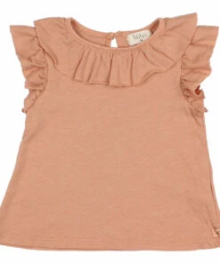 Cotton and Linen Frill T-shirt Dusty Pink Búho Fashion Baby
