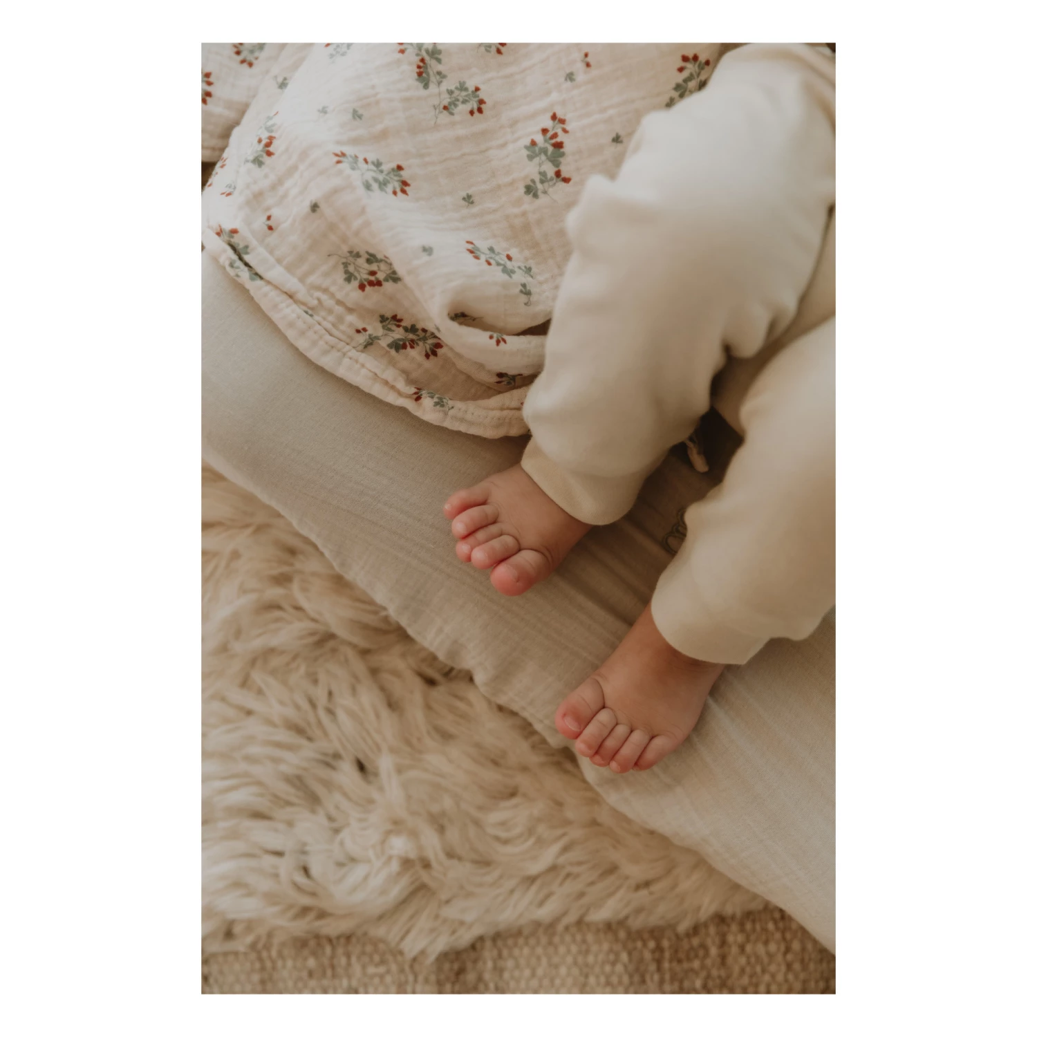 Cotton Jersey Leggings Ecru garbo&friends Fashion Baby 2 Cotton Jersey Leggings Ecru garbo&friends Fashion Baby - Image 2