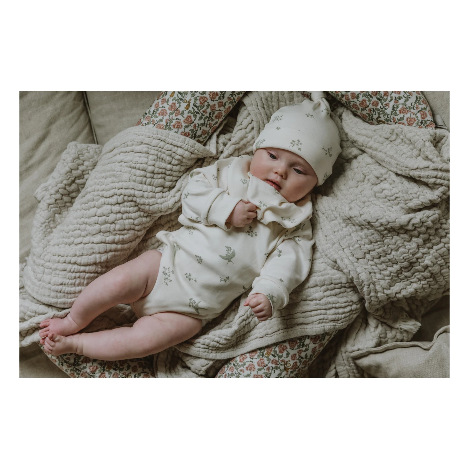 Cotton Jersey Pyjamas Swallows Pale green garbo&friends Fashion Baby 2 Cotton Jersey Pyjamas Swallows Pale green garbo&friends Fashion Baby - Image 2