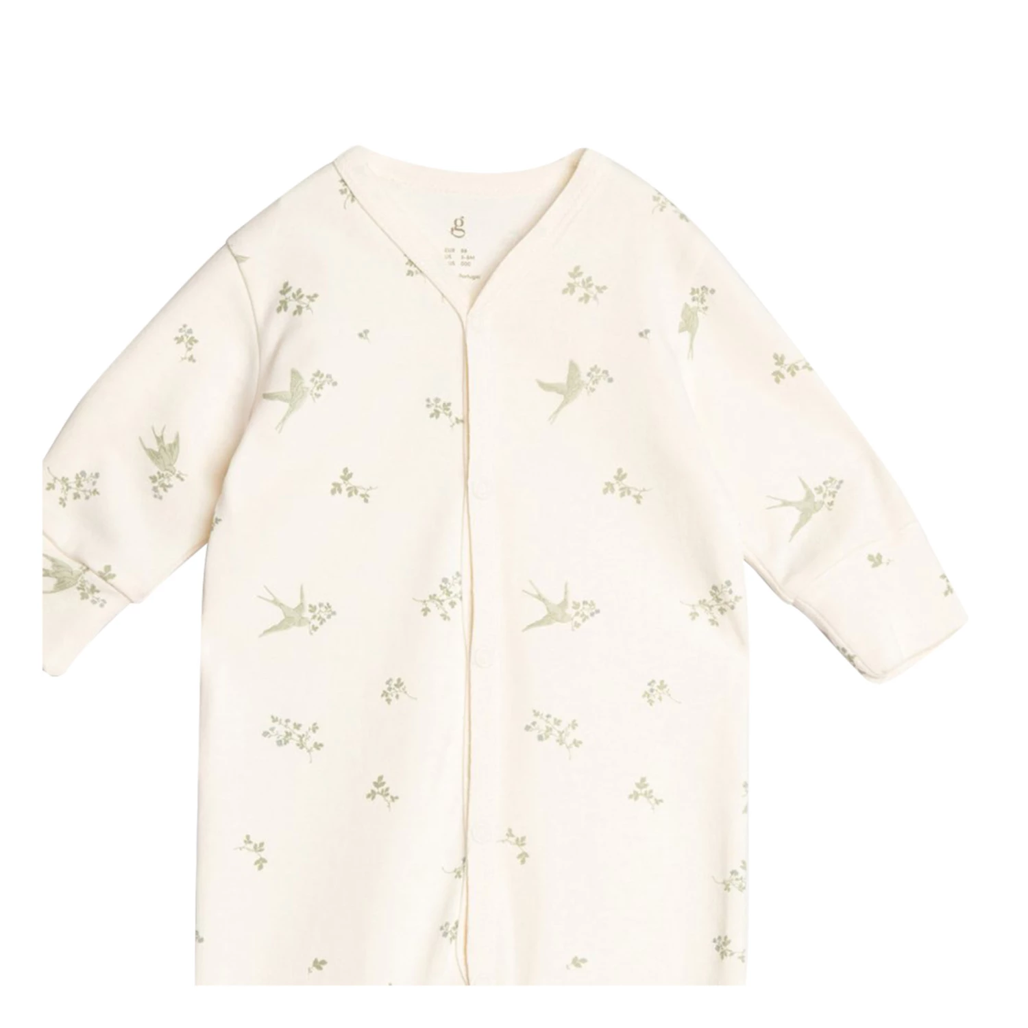 Cotton Jersey Pyjamas Swallows Pale green garbo&friends Fashion Baby 3 Cotton Jersey Pyjamas Swallows Pale green garbo&friends Fashion Baby - Image 3